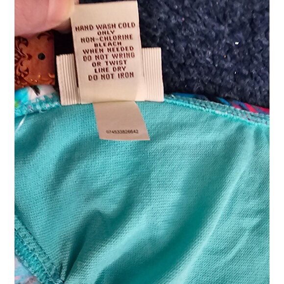 Bright Multicolor Halter Tankini Swimsuit With Tie-Side Bikini Bottoms‎ Size S - Picture 13 of 16